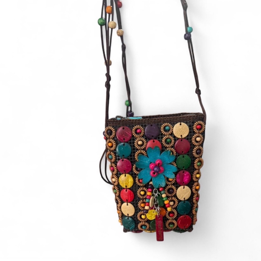 Colorful Beaded Crossbody Bag